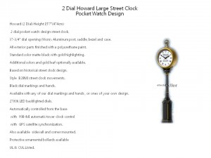 2 Dial Howard Large Street Clock Pocket Watch Design