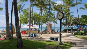 Electric time street clock in Hawaii