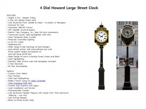 4 Dial Howard Large Street Clock